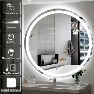 <span class=keywords><strong>Espejo</strong></span> de belleza inteligente de lujo con luces <span class=keywords><strong>LED</strong></span>, sensor de cuerpo de marco de vidrio para decoración de pared de baño, <span class=keywords><strong>espejo</strong></span> redondo moderno - Product Image 6