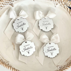 Etichette Personalizzate in Acrilico con Incisione Laser a Forma di Croce, Etichette Regalo Personalizzate a Specchio per Battesimo, Comunione, <span class=keywords><strong>Matrimonio</strong></span>, Fatte a Mano - Product Image 5