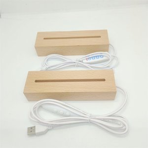 Lampada Notturna LED in Acrilico Trasparente con Base in Legno, Lavagna per Messaggi Personalizzabile, Forma Rotonda, Ovale o Rettangolare, per Camera da Letto - Product Image 4
