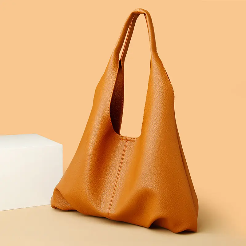 Tas tangan wanita kulit PU lembut warna polos 2024 tas tangan Fashion tren baru tas bahu untuk wanita tas Tote