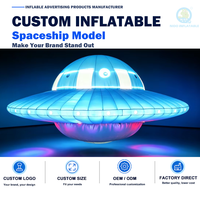 Alışveriş Merkezi Etkinliği Sergisi Reklam Dekorasyonu için Özel Dev Şişme UFO Uçan Daire Uzay Gemisi Modeli