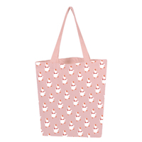 Sac fourre-tout en toile de coton personnalisable, écologique, à motif de dessin animé, pour femmes, avec une longue poignée, résistant et de grande capacité