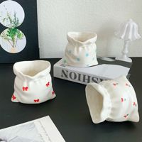 Mug en céramique élégant et unique en forme de pochette, imprimé mignon, 220 ml, style sac, pour café, usage quotidien domestique