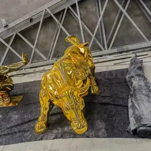 Bahçe dekoru için yüksek kaliteli yaşam boyutu bronz boğa heykeli hayvan heykel