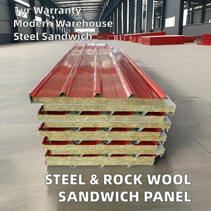 Panneau métallique moderne Panneau mural sandwich Panneau toit d'atelier Maison Bâtiment <span class=keywords><strong>extérieur</strong></span> EPS Aluminium PIR <span class=keywords><strong>Isolation</strong></span> laine de roche - Product Image 6