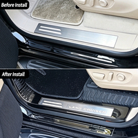 Untuk Aksesoris Toyota Land Cruiser LC300 2022-2026 Pelindung Pintu Interior Mobil LED Pelat Ambang Pintu Anti Gores Bahan Stainless Steel