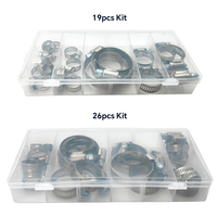 Kit de colliers de serrage à vis sans fin de type américain avec tailles assorties pour l'automobile, la plomberie et l'entretien