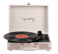EOM/EDM HY-T01 Portable BT Vinyl Record Player avec couverture en cuir Vintage Electronic Retro Turntable for Audio Use