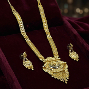 Wholesale Fashion Gold Plated 14K 18K 24K Traditional Long Wedding Jewelry Set Popcorn Chain Brass Necklace - Product Image 1