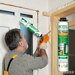 Scellant en <span class=keywords><strong>mousse</strong></span> de polyuréthane imperméable pour les interstices des fenêtres et des portes, avec une isolation phonique et thermique supérieure - Product Image 1