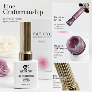 Set de Esmalte de Uñas Gel Efecto Ojo de Gato, Línea Brillante, Larga Duración, Esencial para Salón - Product Image 3