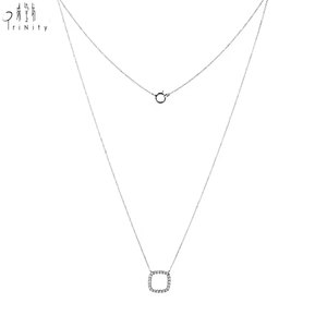 High Quality Wholesale Daily Wearing Necklace Jewelry Exquisite 18K <b>Solid</b> White <b>Gold</b> Real Natural Diamonds <b>Pendant</b> Necklace - Product Image 4