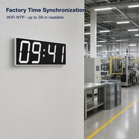 Jam Dinding LED Digital 6 Inci WiFi NTP Sinkronisasi Waktu Jaringan 4 Digit Peredupan Otomatis Alarm Timer Relay untuk Pabrik Kantor