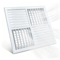 Grille d'aération double couche en plastique, réglable, pour climatisation centrale, sortie d'air frais, avec doublure intérieure amovible