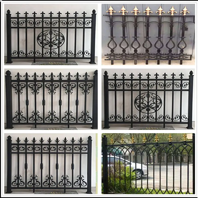 Customized Home Garden Decorative Black Palisade Wrought Steel Picket Fence Panels High Quality Eco Picket Friendly Iron Fence