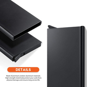 Monedero de bloqueo RFID <span class=keywords><strong>Pou</strong></span> up, tarjetero de aluminio para hombres y mujeres, diseñado por Shenzhen - Product Image 5