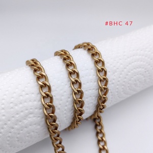 Collier chaîne gourmette épaisse en acier inoxydable, bracelet à maillons lourds, ton or et argent, vente en gros - Product Image 6