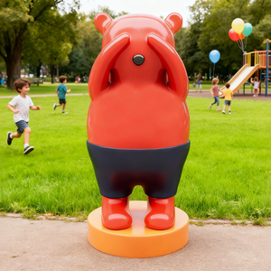 Sculpture d'<span class=keywords><strong>ours</strong></span> en fibre de verre personnalisée pour l'affichage dans les parcs et les aires de jeux, grande décoration extérieure pour les zones enfants - Product Image 1