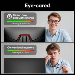 <span class=keywords><strong>KOORUI</strong></span> 24.5 pouces 320Hz FHD moniteur de jeu d'ordinateur HDR avec panneau IPS interface DP incurvée pour écran LCD de bureau - Product Image 4