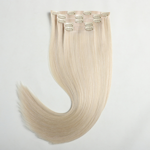 Cao Cấp Liền Mạch <span class=keywords><strong>Clip</strong></span> Vô Hình Trong Phần Mở Rộng Tóc Con Người Vàng Trắng Bạch Kim Nguyên Donant Trinh Nữ Châu Âu PU Da Sợi Ngang <span class=keywords><strong>Clip</strong></span>-Trong - Product Image 4
