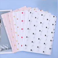 Vente en gros de papier d'emballage fleur couleur coréenne poire en forme de cœur Stock vêtements chaussures doublure intérieure Bouquets cadeau emballage