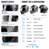 Casque de moto modulaire rabattable Street Riding en ABS pour hommes et femmes, toutes saisons, Casco Capacete Moto Adulte Unisexe