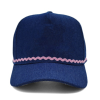 Casquette de baseball en denim de haute qualité, logo brodé personnalisé, visière incurvée, casquette snapback, casquette de baseball en coton tendance pour adultes, vente en gros