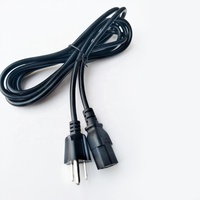Cable de extensión japonés macho a hembra, 2m, negro, 125v, 3 pines, 3x0, 75 mm2