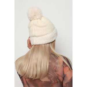 Gorro de Lana Blanco Importado con Forro de Lana y Pompón, Accesorio para Esquí y Nieve BERE1136 - Product Image 5