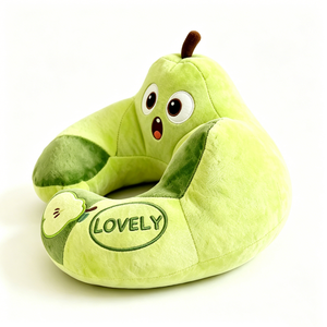 Customized Pear shaped U travel <b>neck</b> <b>pillow</b> plush Green cartoon pear plush <b>neck</b> support <b>pillow</b> Fruit U-shaped airplane travel - Product Image 4
