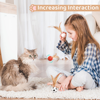 Nouveau jouet interactif pour chat en caoutchouc, balle élastique en plumes et fausse fourrure de poulet, écologique, moderne, jouet de stimulation pour chat, anti-ennui, fournitures