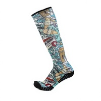 Chaussettes de compression imprimées pour femmes, hauteur genou, en fibre de bambou, anti-odeur, respirantes, pour le sport, la course et les voyages