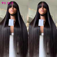 Perruques Lace Front Lisses Naturelles avec Frange pour Femmes Noires – Cheveux Humains de Qualité Supérieure – Prix de Gros – Fournisseur de Confiance