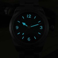 Montre Explore à Cadran Émaillé de 38mm, Logo Personnalisé, Montre-Bracelet Mécanique Automatique de Plongée, Revêtement Super Lumineux pour Hommes