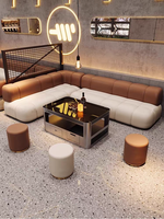 Canapés et chaises de salle à manger commerciaux en cuir modernes - Mobilier de restaurant écologique et imperméable pour bars, restaurants, cafés