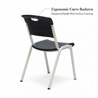 Chaise en plastique empilable multicolores en option, chaise d'invité empilable pour le bureau et les événements