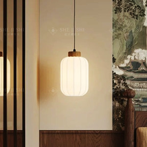 Lampe suspendue cylindrique blanche E27 LED, éclairage de chambre à coucher respectueux des yeux - Product Image 2