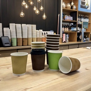 Wholesale Hot Sell Biodegradable Eco-Friendly Plain Color Disposable <b>Paper</b> Cup Handle Custom Print Food Grade for Hot Coffee Tea - Product Image 1