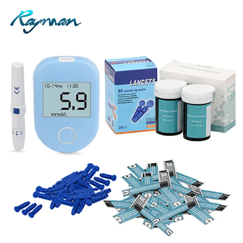 Blood glucose meter test kit with 50 test strips for diabetic monitoring blood sugar code free
