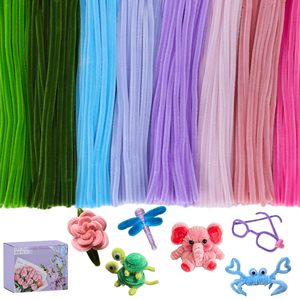 ขายส่งจากโรงงาน ลวดกำมะหยี่ฝ้ายขนาด 6 มม. ความยาว 30 ซม. สีสันสดใส ของเล่นเสริมพัฒนาการสำหรับเด็กอนุบาล - Product Image 1