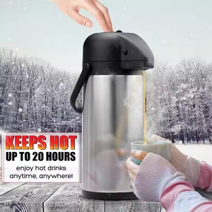 Distributeur d'eau et de café thermique à double paroi en acier inoxydable avec pompe, 1,6 L, 1,9 L, 3 L, 4 L - Product Image 5