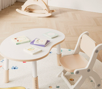 Table et chaise en bois Echo Modern Peanut, style dessin animé, hauteur réglable, bureau pour enfants, chambre, maison, bureau, hôtel, salon