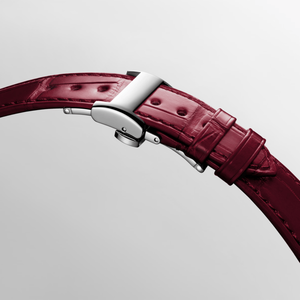 Montre automatique à cadran bicolore avec chiffres romains et bracelet en cuir Longinesing - Product Image 3