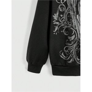 Sweat-shirt à capuche gothique pour femmes, avec fermeture éclair, strass, cordon de serrage, style Y2k - Product Image 4