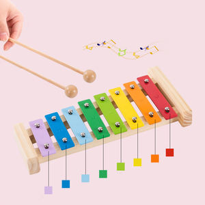 Xilófono de mano de madera de percusión de octava de colores para niños, instrumentos musicales educativos para bebés, xilófono de madera - Product Image 2