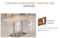Ensemble table et chaises de cafétéria simple avec cadre en acier inoxydable et finition en bois naturel Mobilier de salle à manger durable pour restaurant