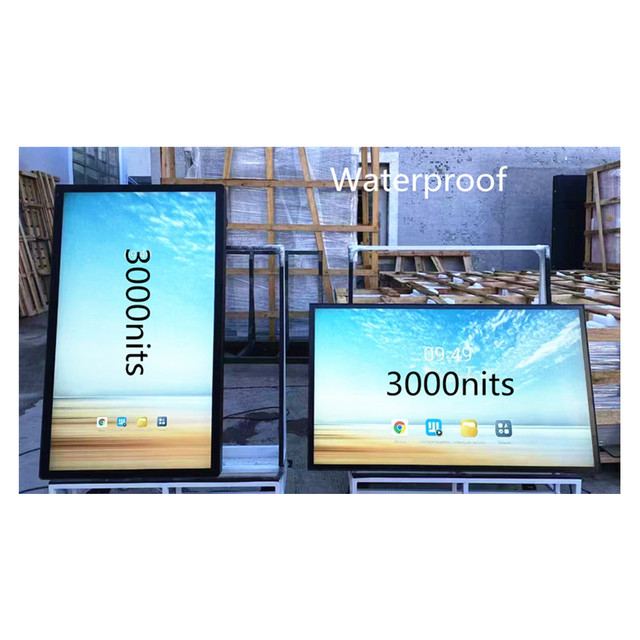 Thin Bezel 55 65 Inch Android WiFi IP65 Waterproof Smart Display with Graphics for Outdoor Advertising TV