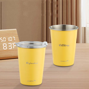 Vasos de acero inoxidable irrompibles para niños, vasos con tapas a prueba de derrames, pajitas, Bebidas frías y calientes, taza de café de viaje - Product Image 4