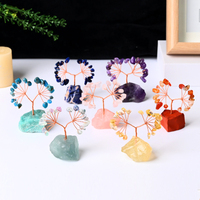 Árbol de la Abundancia de Cristal Tallado a Mano Pulido de Alta Calidad para Decoración de Feng Shui