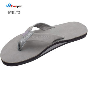 Sıcak satış hakiki deri terlik sıcak satış erkek terlikleri plaj tarzı kabartmalı tasarım açısı açık - Product Image 3